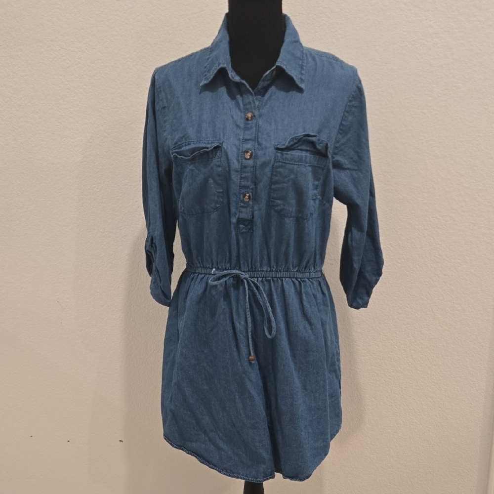 Denim Blue Button-Up Dress